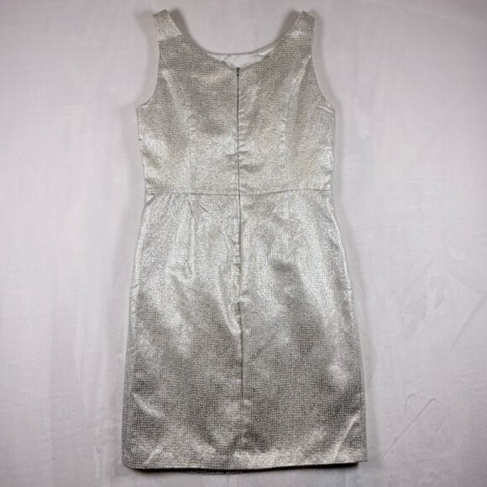 Dalia Metallic Silver Cocktail Dress Size 2 Holiday Party NYE Wedding Guest